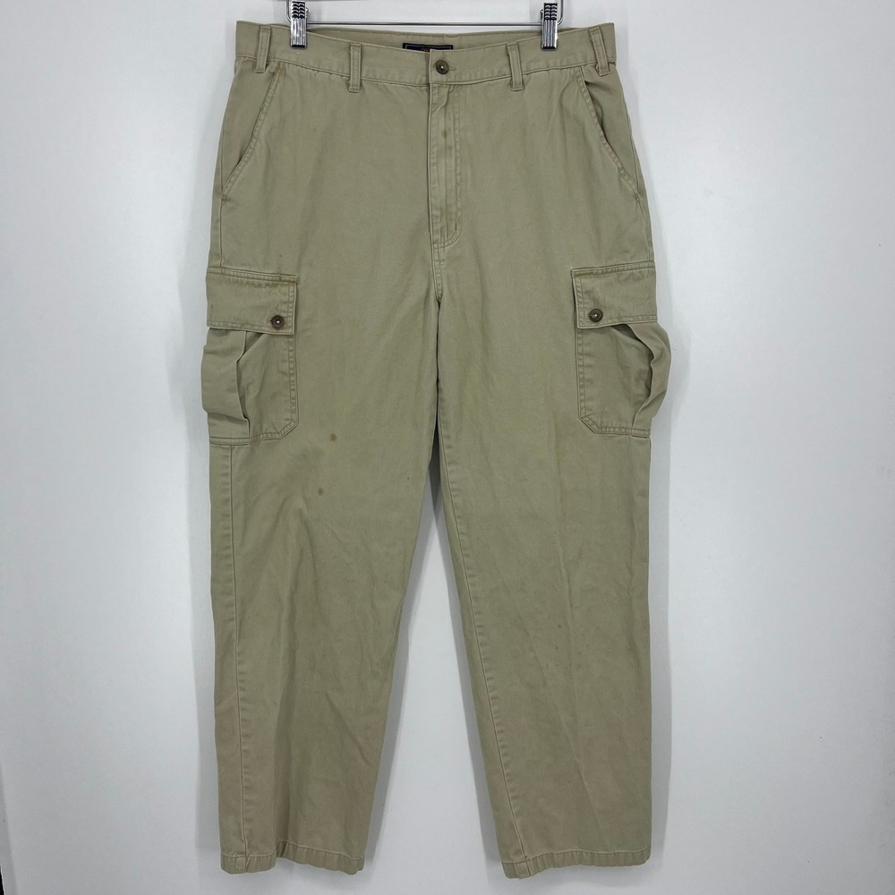 Route 66 Mens Khaki Tan Cotton Twill Cargo Pants Size 36 Utility‎ Workwear